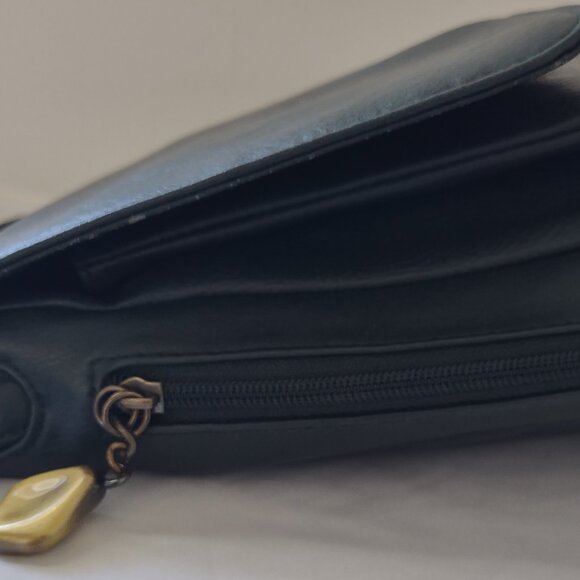 Leather Messenger Crossbody Shoulder Handbag Satchel Dark Green - Picture 9 of 15